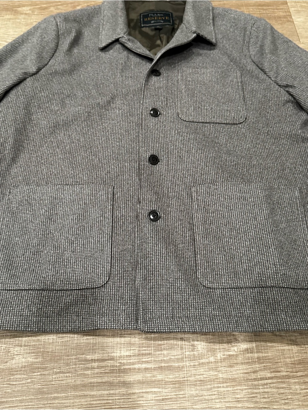 J.S. Bank Reserve Men’s XL Brown Chore Jacket Textured 4 Pocket - Picture 3 of 8